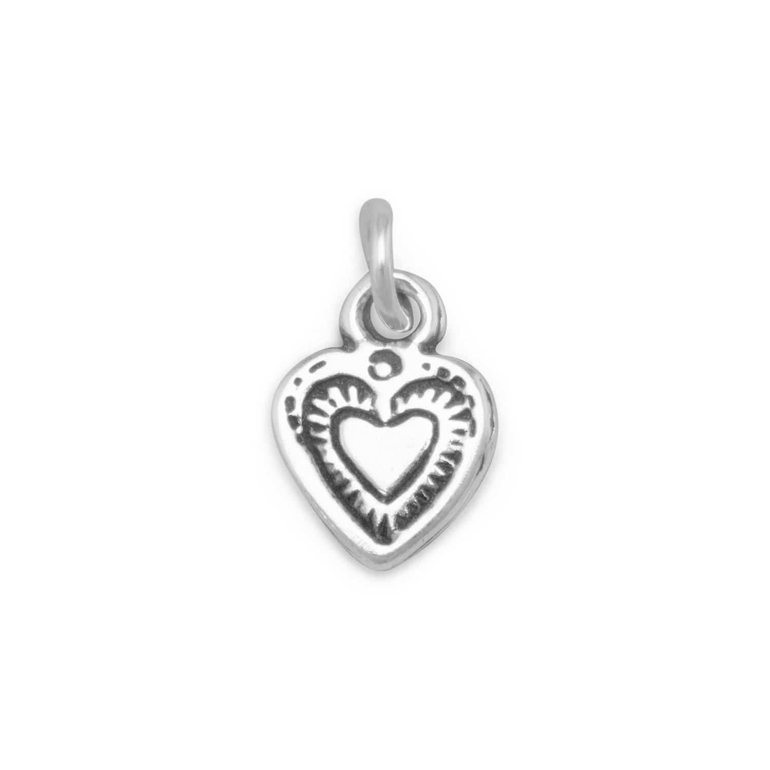 Oxidized Heart Charm