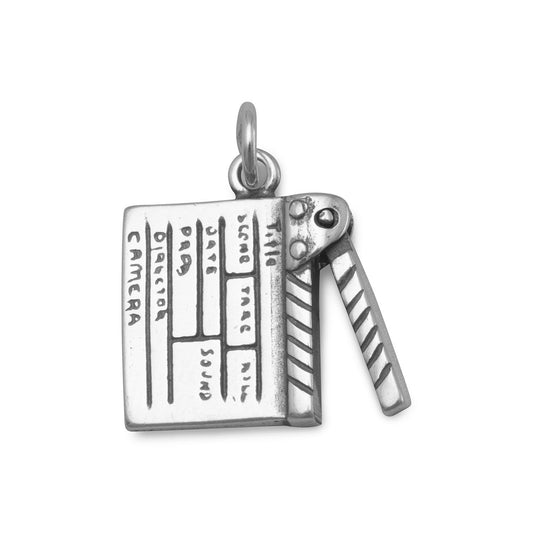 Oxidized Movie Clapboard Charm