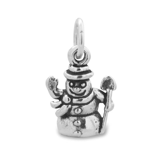 Oxidized Snowman Charm