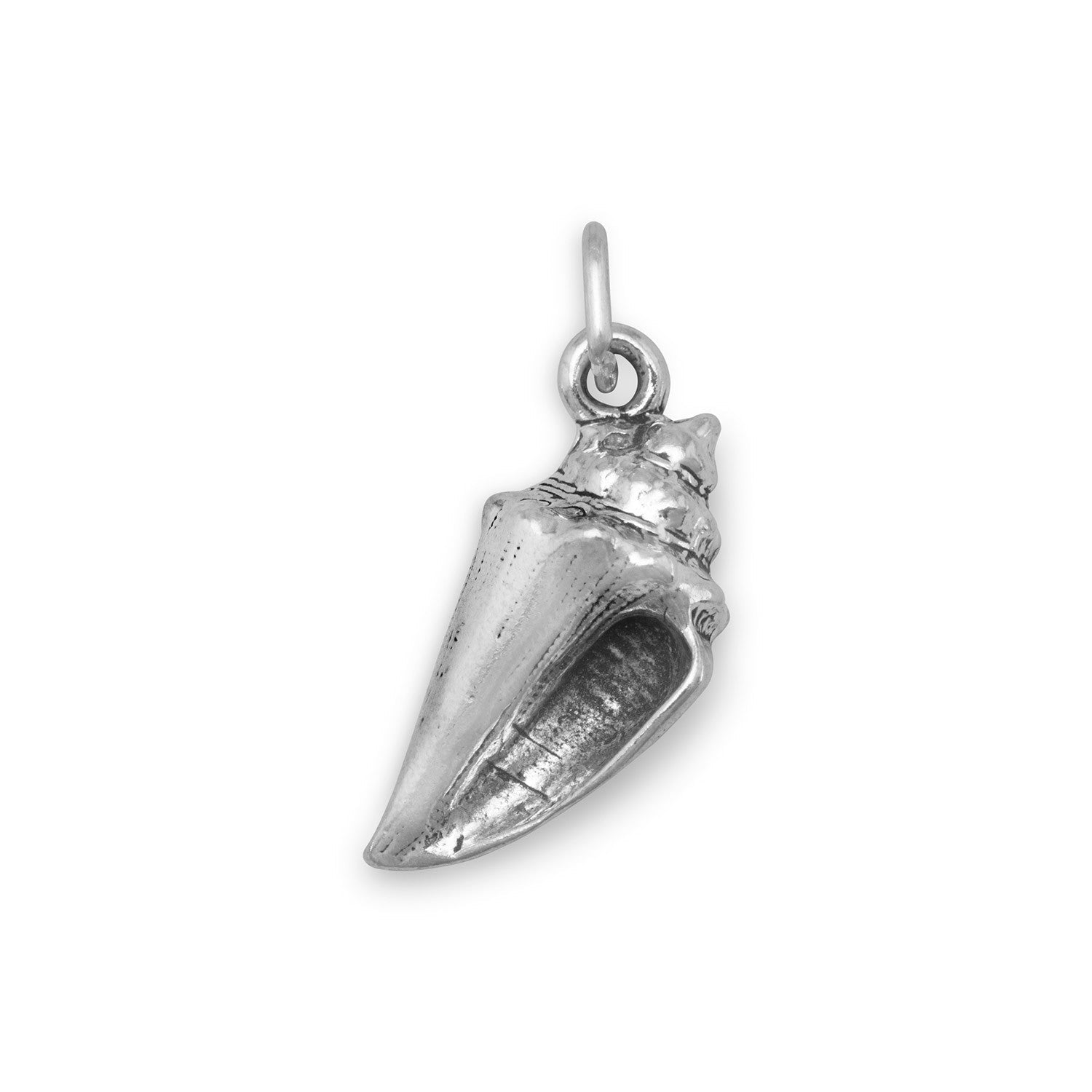 Oxidized Conch Shell Charm