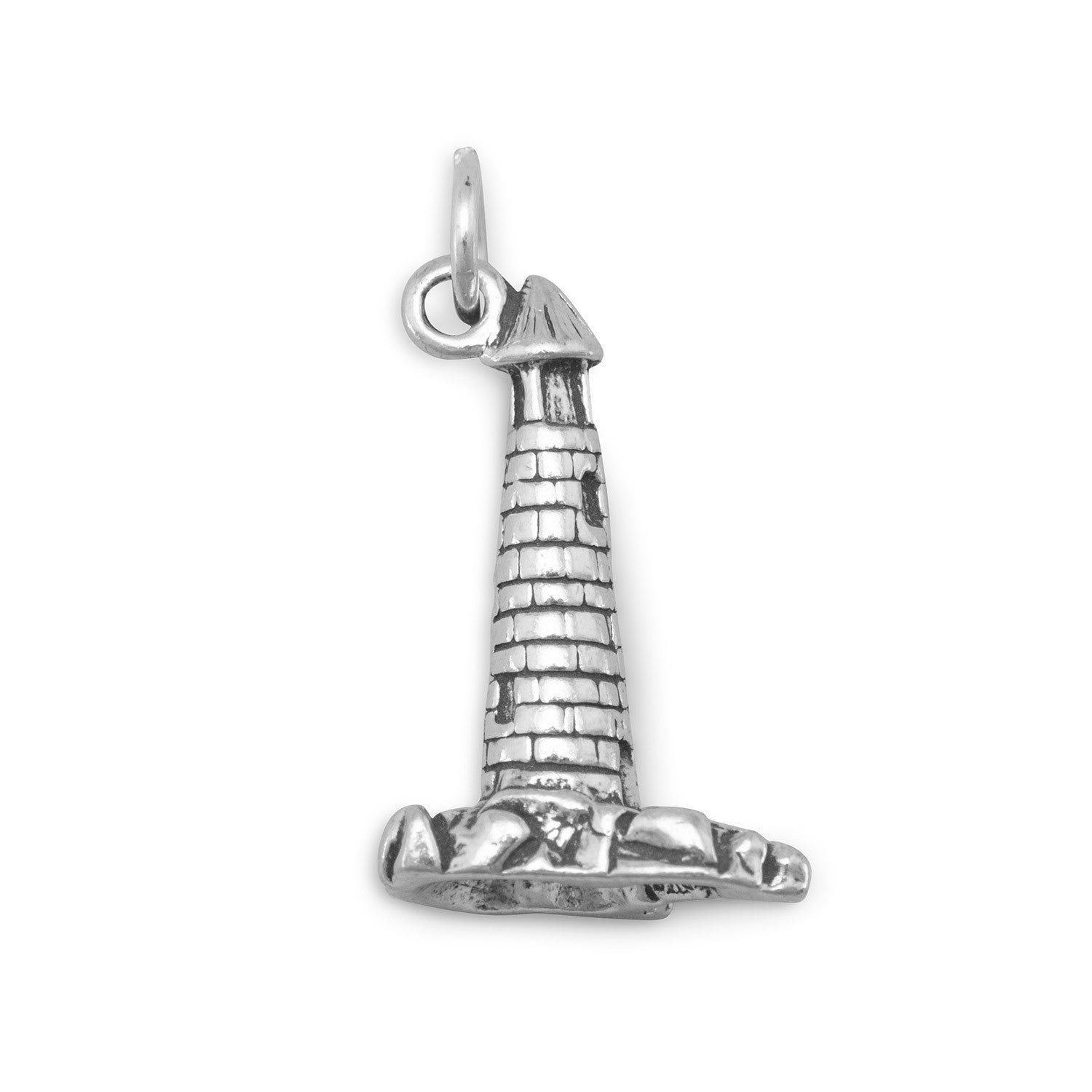 Oxidized Lighthouse Charm