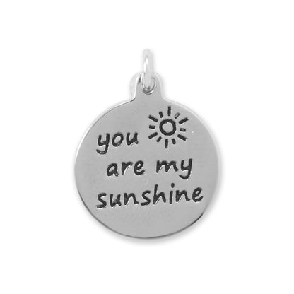 Oxidized "You Are My Sunshine" Charm