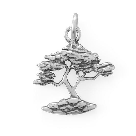 Oxidized Cypress Tree Charm