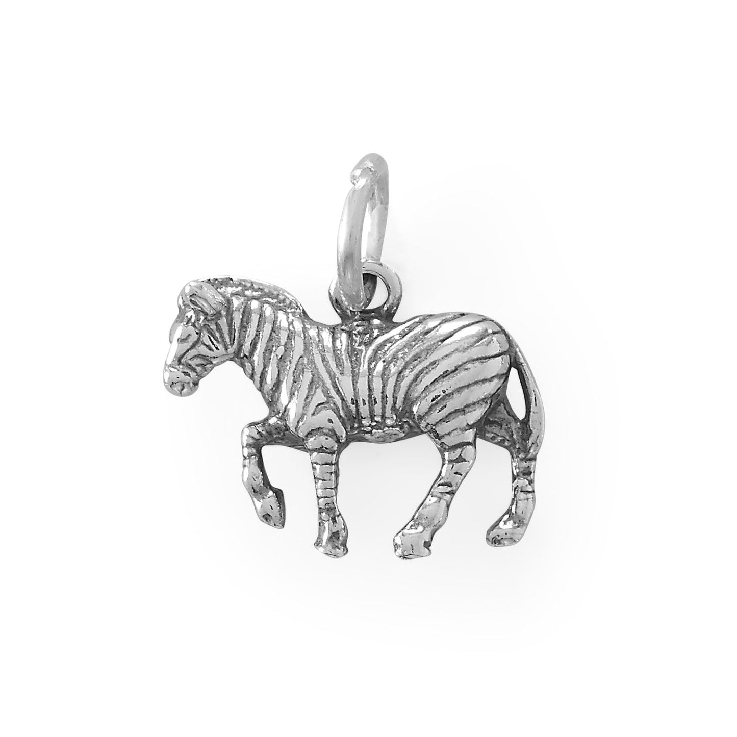 Oxidized Zebra Charm