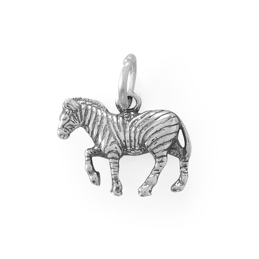 Oxidized Zebra Charm