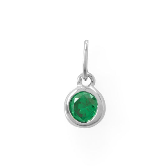 Round CZ May Birthstone Charm