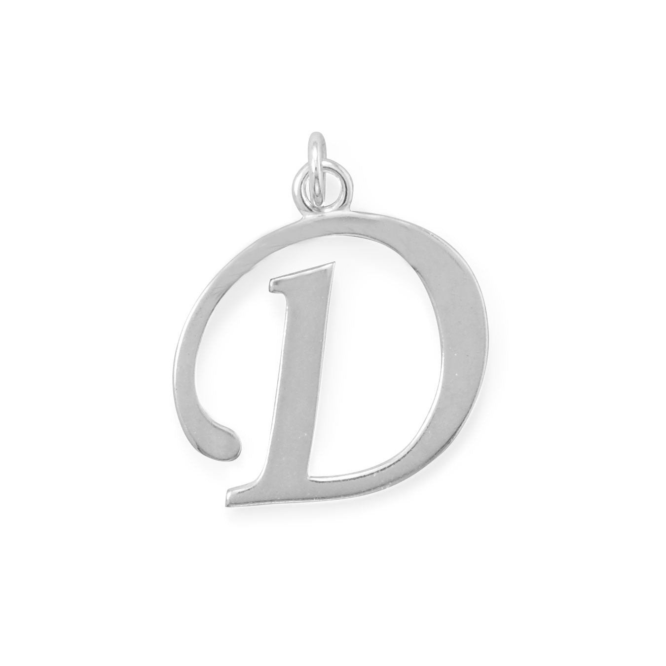 Polished Letter D Initial Pendant